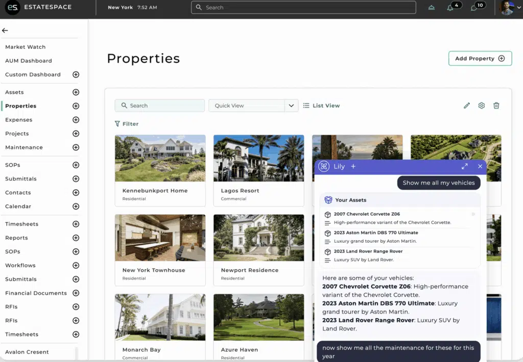 Digital estate management platforms